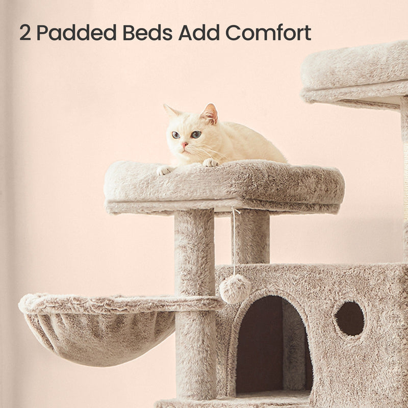 Large Cat Tree Tower with Ultra Soft Plush and Sturdy Design for Indoor Cats by Feandrea