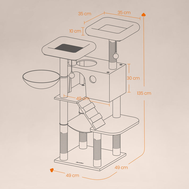 Large Cat Tree Tower with Ultra Soft Plush and Sturdy Design for Indoor Cats by Feandrea