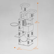 Large Cat Tree with Hammock 13 Scratching Posts and Perches for Indoor Cats by Feandrea