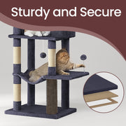 Large Multi Level Cat Tree Tower with Two Caves and Perches for Indoor Cats by Feandrea