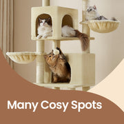 Large Multi Level Cat Tree Tower with 2 Spacious Caves and Platforms by Feandrea