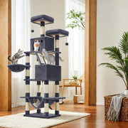 Large Indoor Cat Tree Tower with Hammock 13 Scratching Posts and Perches for Indoor Cats by Feandrea