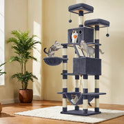 Large Indoor Cat Tree Tower with Hammock 13 Scratching Posts and Perches for Indoor Cats by Feandrea