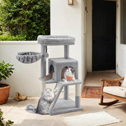 Small Cat Tree with Wide Perch for Large Cats and Kittens Indoor Play Tower by Feandrea
