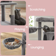 Small Cat Tree with Wide Perch for Large Cats and Kittens Indoor Play Tower by Feandrea