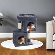 Feandrea large cat tree tower in light grey, studio shot of the full tower