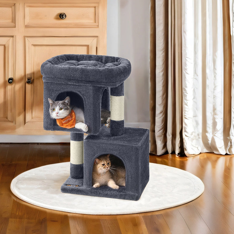 Cat lounging on the spacious top perch