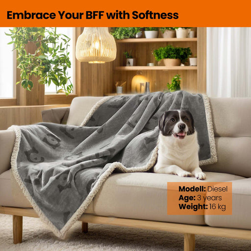 Waterproof Sherpa Fleece Dog Blanket Soft and Machine Washable Pet Throw by Feandrea