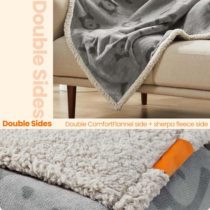 Waterproof Sherpa Fleece Dog Blanket Soft and Machine Washable Pet Throw by Feandrea