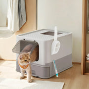 Top Entry Enclosed Cat Litter Box With Lid and Slide Out Tray for Easy Cleaning by Feandrea
