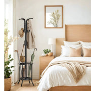 Freestanding Metal Coat Rack with 12 Hooks and Umbrella Holder for Hallway by Songmics