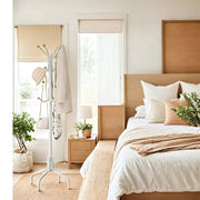 Metal Coat Stand with 12 Hooks and Stable 4 Leg Base for Hallway or Office by Songmics