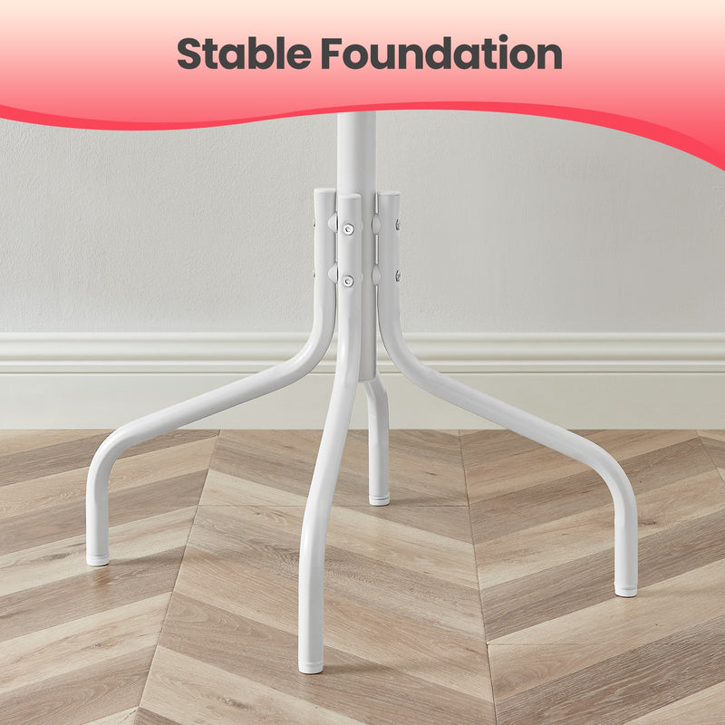 Metal Coat Stand with 12 Hooks and Stable 4 Leg Base for Hallway or Office by Songmics