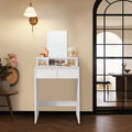 White Dressing Table with Large Mirror 2 Drawers and Storage Compartments by Vasagle