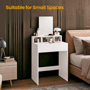 White Dressing Table with Large Mirror 2 Drawers and Storage Compartments by Vasagle