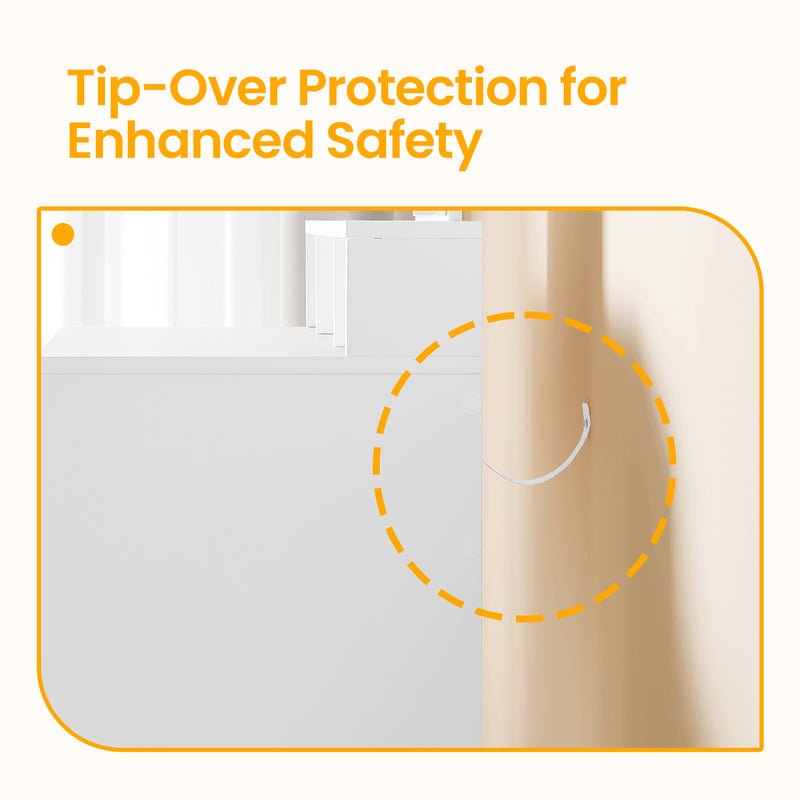 White Dressing Table with Large Mirror 2 Drawers and Storage Compartments by Vasagle