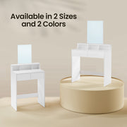 White Dressing Table with Large Mirror 2 Drawers and Storage Compartments by Vasagle