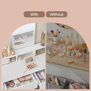 White Vanity Dressing Table with Large Mirror and Storage Drawers by Vasagle