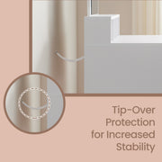 White Vanity Dressing Table with Large Mirror and Storage Drawers by Vasagle