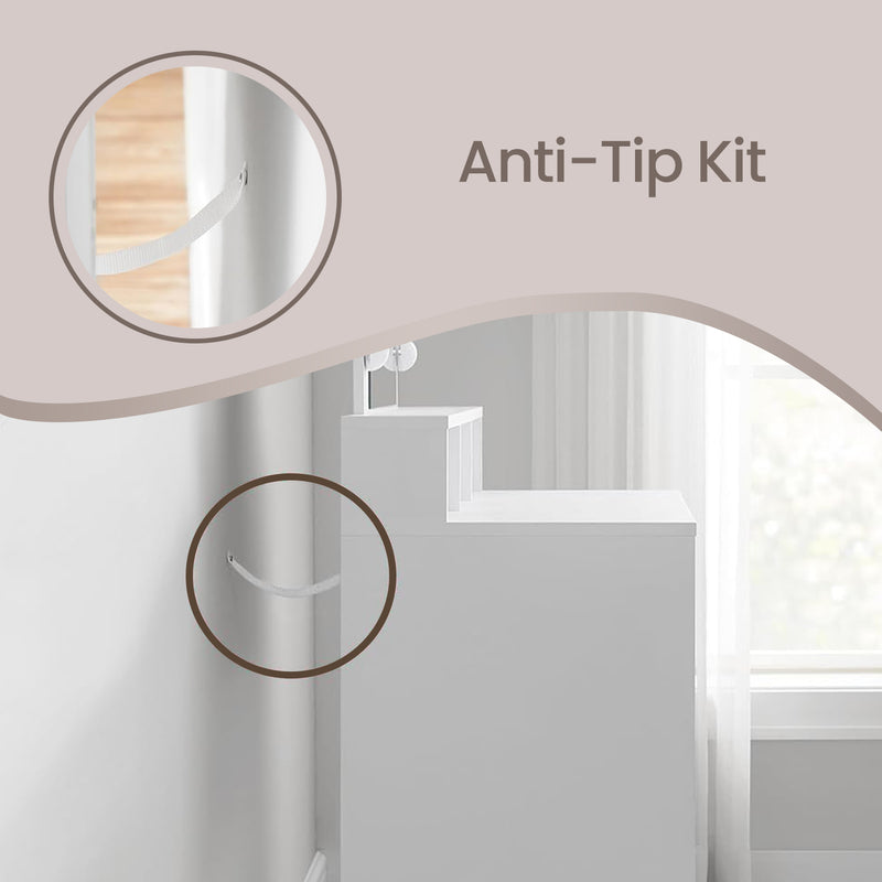 White Vanity Table with Large LED Mirror Adjustable Lights and Storage Drawers by Songmics