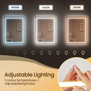 White Makeup Dressing Table with Mirror and Adjustable LED Lights 117 cm by Vasagle