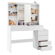 White Makeup Dressing Table with Mirror and Adjustable LED Lights 117 cm by Vasagle