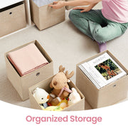 Set of 6 Foldable Fabric Storage Boxes 30 x 30 x 30 cm Space Saving Organisers by Songmics