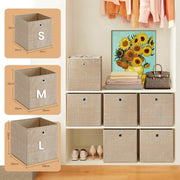 Set of 6 Foldable Fabric Storage Boxes 30 x 30 x 30 cm Space Saving Organisers by Songmics