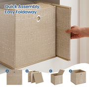 Set of 6 Foldable Fabric Storage Boxes 30 x 30 x 30 cm Space Saving Organisers by Songmics