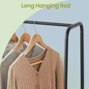 Rustic Brown Garment Rack with Shoe Shelf 5 Tiers and 6 Hooks for Bedroom by Vasagle