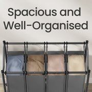 Rolling Laundry Cart with 4 Removable 45L Bags for Bedroom or Bathroom by Songmics
