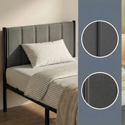 Single Metal Platform Bed Frame with Upholstered Headboard by VASAGLE VASAGLE