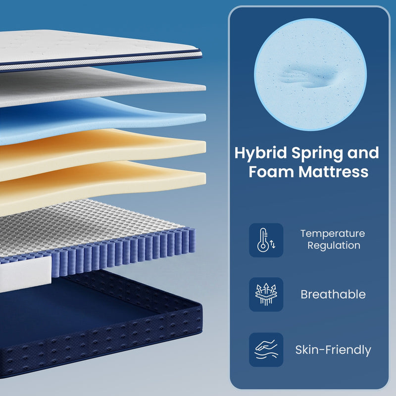 Single Mattress Medium Firm Hybrid Spring Foam for Comfort and Support by VASAGLE VASAGLE