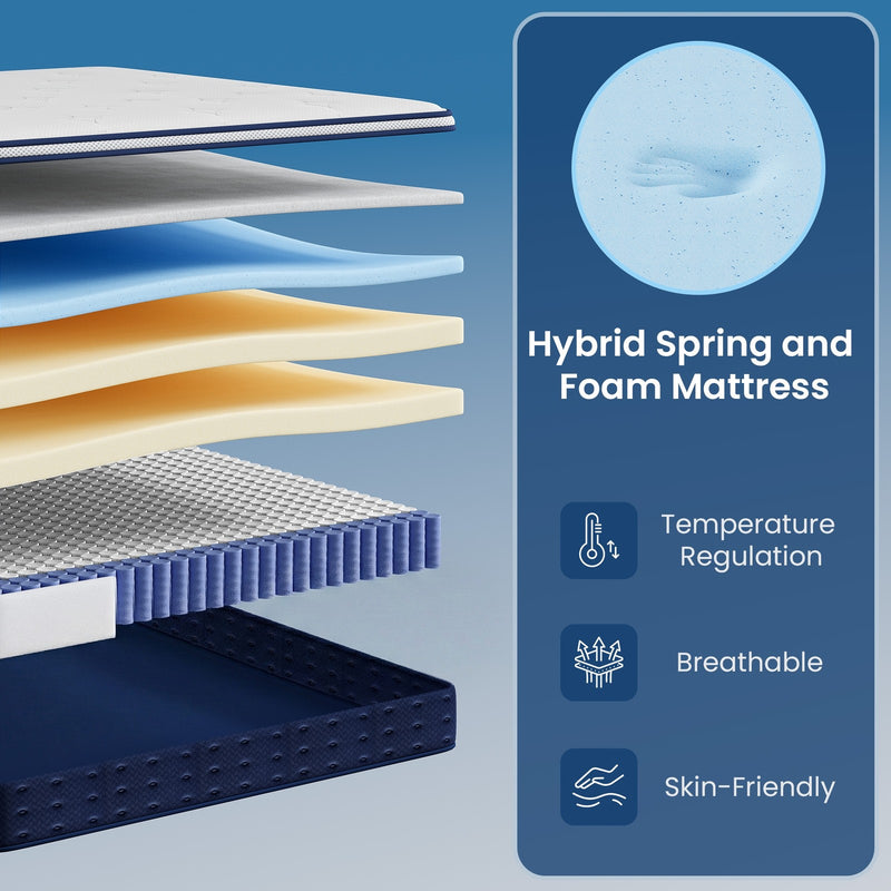 Double Mattress Medium Firm Hybrid Spring Foam for Maximum Comfort by VASAGLE VASAGLE