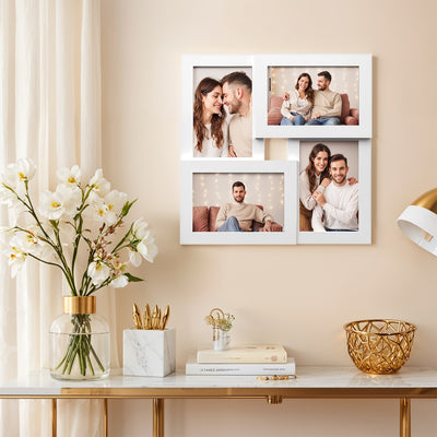 Black Collage Photo Frame for 4x6 Pictures with 4 Openings Wall Display by Songmics