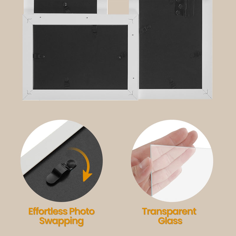Black Collage Photo Frame for 4x6 Pictures with 4 Openings Wall Display by Songmics