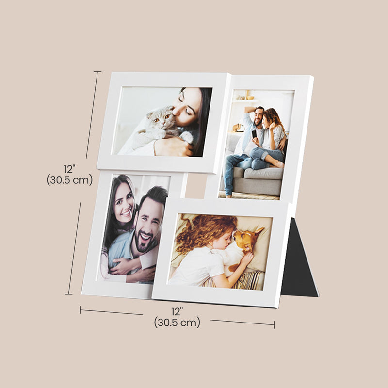 Black Collage Photo Frame for 4x6 Pictures with 4 Openings Wall Display by Songmics