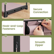 Portable Fabric Wardrobe with Clothes Rail and Dustproof Cover for Bedroom Storage by Songmics