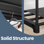 Freestanding Foldable Wardrobe with Clothes Rails and Open Storage in Taupe by Songmics