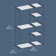 Freestanding Foldable Wardrobe with Clothes Rails and Open Storage in Taupe by Songmics