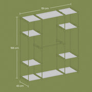 Portable Clothes Wardrobe and Hanging Rack with Shelves for Bedroom Storage by Songmics