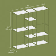 Freestanding Fabric Wardrobe with Hanging Rails and Shelves for Bedroom Storage by Songmics