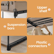 Freestanding Fabric Wardrobe with Hanging Rails and Shelves for Bedroom Storage by Songmics