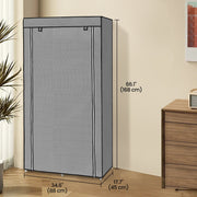 Portable Wardrobe Closet Organiser with Shelves and Hanging Rail Non Woven Cover by Songmics
