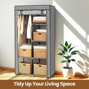 Portable Wardrobe Closet Organiser with Shelves and Hanging Rail Non Woven Cover by Songmics