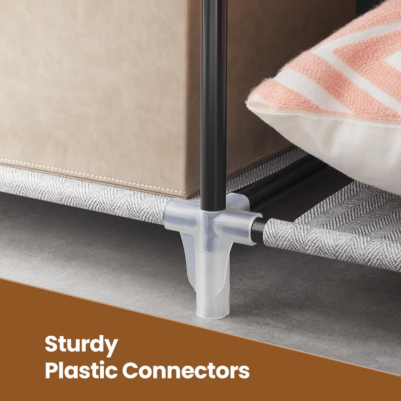 Portable Wardrobe Closet Organiser with Shelves and Hanging Rail Non Woven Cover by Songmics