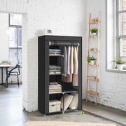 Portable Fabric Wardrobe with Hanging Rail and Storage Shelves for Bedroom by Songmics