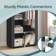 Portable Fabric Wardrobe with Hanging Rail and Storage Shelves for Bedroom by Songmics