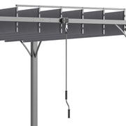 Grey 4 x 3m Aluminium Pergola with Louvered Roof for Garden and Patio by Outsunny