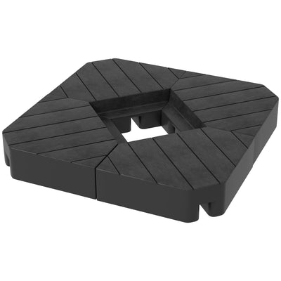 Black Heavy Duty Cantilever Parasol Base Weights Set of 4 Holds 80kg Sand or 60kg Water